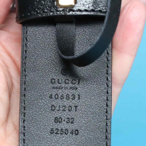 NEW!  Gucci GG Marmot Wide Belt, Black, Size 80 - Picture 8 of 10